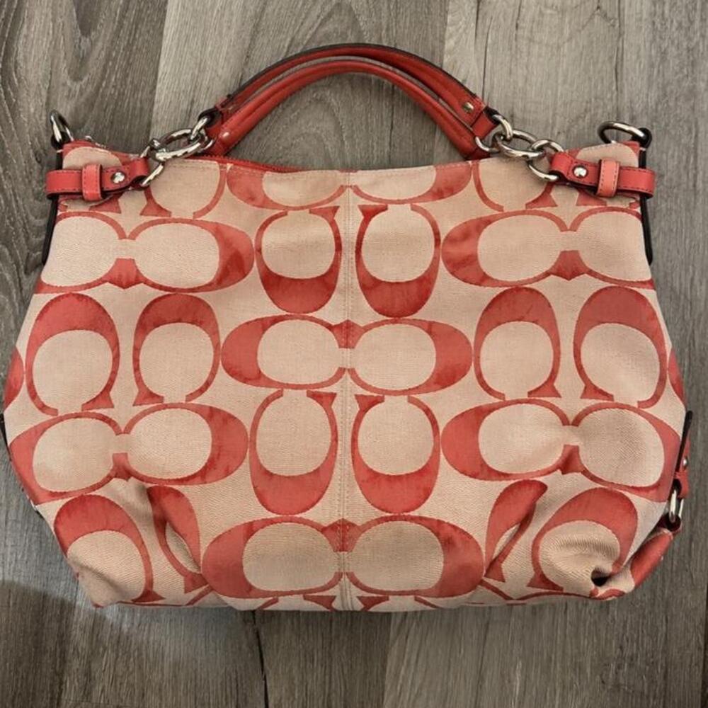 Authentic coach signature ottoman brooke